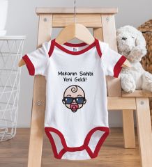BK Kids Mekanın Sahibi Yeni Geldi Tasarımlı Kırmızı Bebek Body Zıbın-1