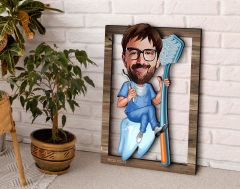 BK Gift Kişiye Özel Erkek Diş Hekimi Karikatürlü 3D Ahşap Tablo, Sevgiliye Hediye, Arkadaşa Hediye, Yıl Dönümü Hediyesi, Doğum Günü Hediyesi-1
