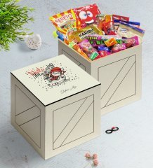 Kişiye Özel Noel Baba Ahşap Kutuda Nostaljik Lezzetler Hediye Seti-5