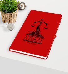 Kişiye Özel Avukat Temalı Kırmızı Defter - 5