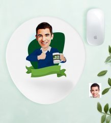 Kişiye Özel Bay Dünyanın En İyi Öğretmeni Karikatürlü Bilek Destekli Mouse Pad