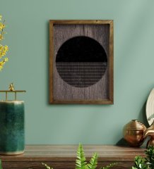 BK Home Modern Art Tasarımlı Doğal Masif Ahşap Çerçeveli Tablo 45x65cm-5