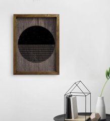 BK Home Modern Art Tasarımlı Doğal Masif Ahşap Çerçeveli Tablo 45x65cm-5