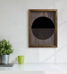 BK Home Modern Art Tasarımlı Doğal Masif Ahşap Çerçeveli Tablo 45x65cm-5