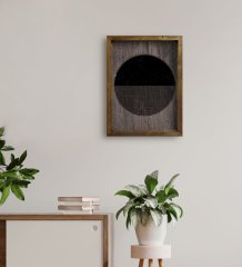 BK Home Modern Art Tasarımlı Doğal Masif Ahşap Çerçeveli Tablo 45x65cm-5