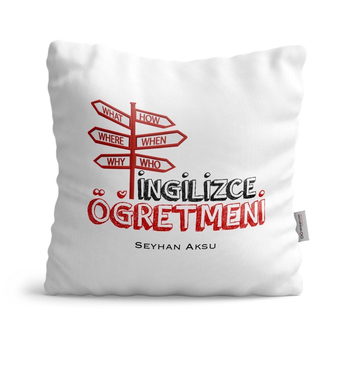 Kişiye Özel İngilizce Öğretmeni Saten Yastık - 1