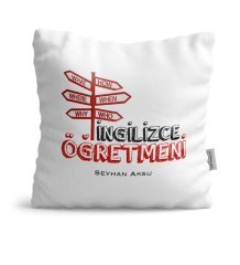 Kişiye Özel İngilizce Öğretmeni Saten Yastık - 1