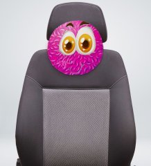 Kişiye Özel İsimli Emoji Tasarımlı Yuvarlak Araç Koltuk Yastığı-2