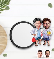 Kişiye Özel Kankalar Karikatürlü Ahşap Bardak Altlığı-2
