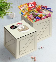 Kişiye Özel Noel Baba Ahşap Kutuda Nostaljik Lezzetler Hediye Seti-4