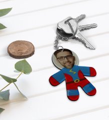 Kişiye Özel Kostümlü Çiftler Eğlenceli 2’li Bez Bebek Anahtarlık-2