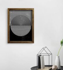 BK Home Modern Art Tasarımlı Doğal Masif Ahşap Çerçeveli Tablo 45x65cm-4