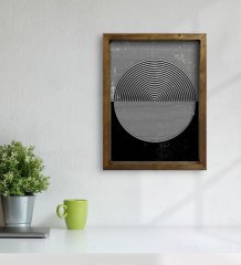 BK Home Modern Art Tasarımlı Doğal Masif Ahşap Çerçeveli Tablo 45x65cm-4
