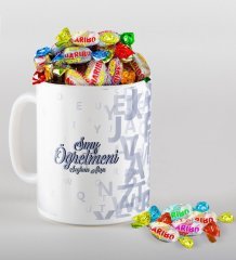 Kişiye Özel Sınıf Öğretmeni Kupa ve Haribo Şeker Hediye Seti-15