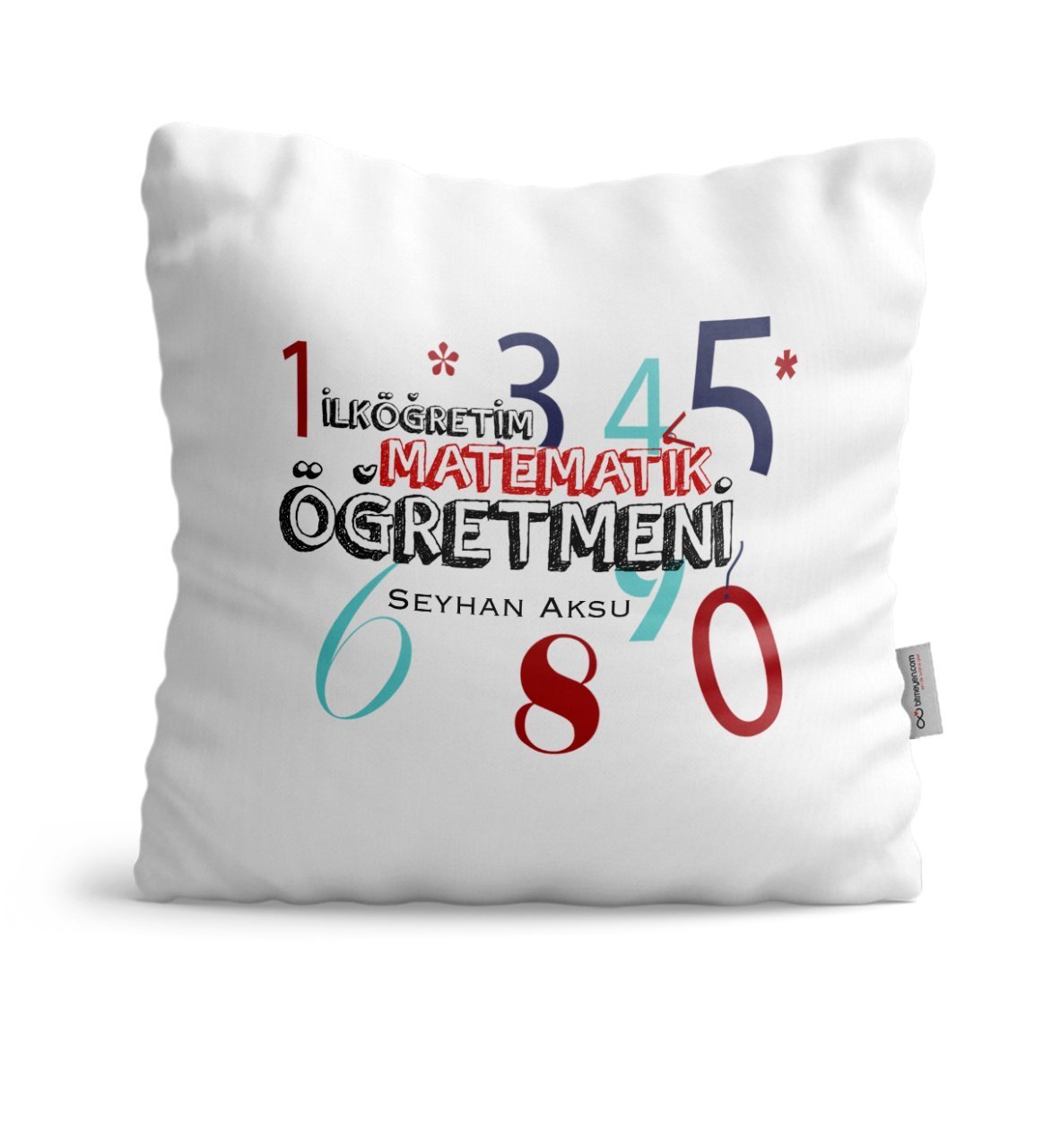 Kişiye Özel İlköğretim Matematik Öğretmeni Saten Yastık