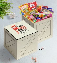Kişiye Özel Noel Baba Ahşap Kutuda Nostaljik Lezzetler Hediye Seti-3