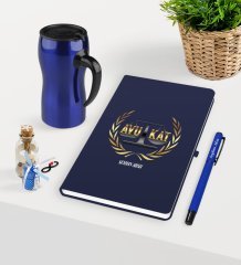 Kişiye Özel Avukat Temalı Lacivert Defter Kalem ve Termos Mug Seti  - 1