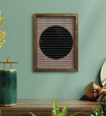 BK Home Modern Art Tasarımlı Doğal Masif Ahşap Çerçeveli Tablo 45x65cm-3