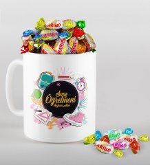 Kişiye Özel Sınıf Öğretmeni Kupa ve Haribo Şeker Hediye Seti-14