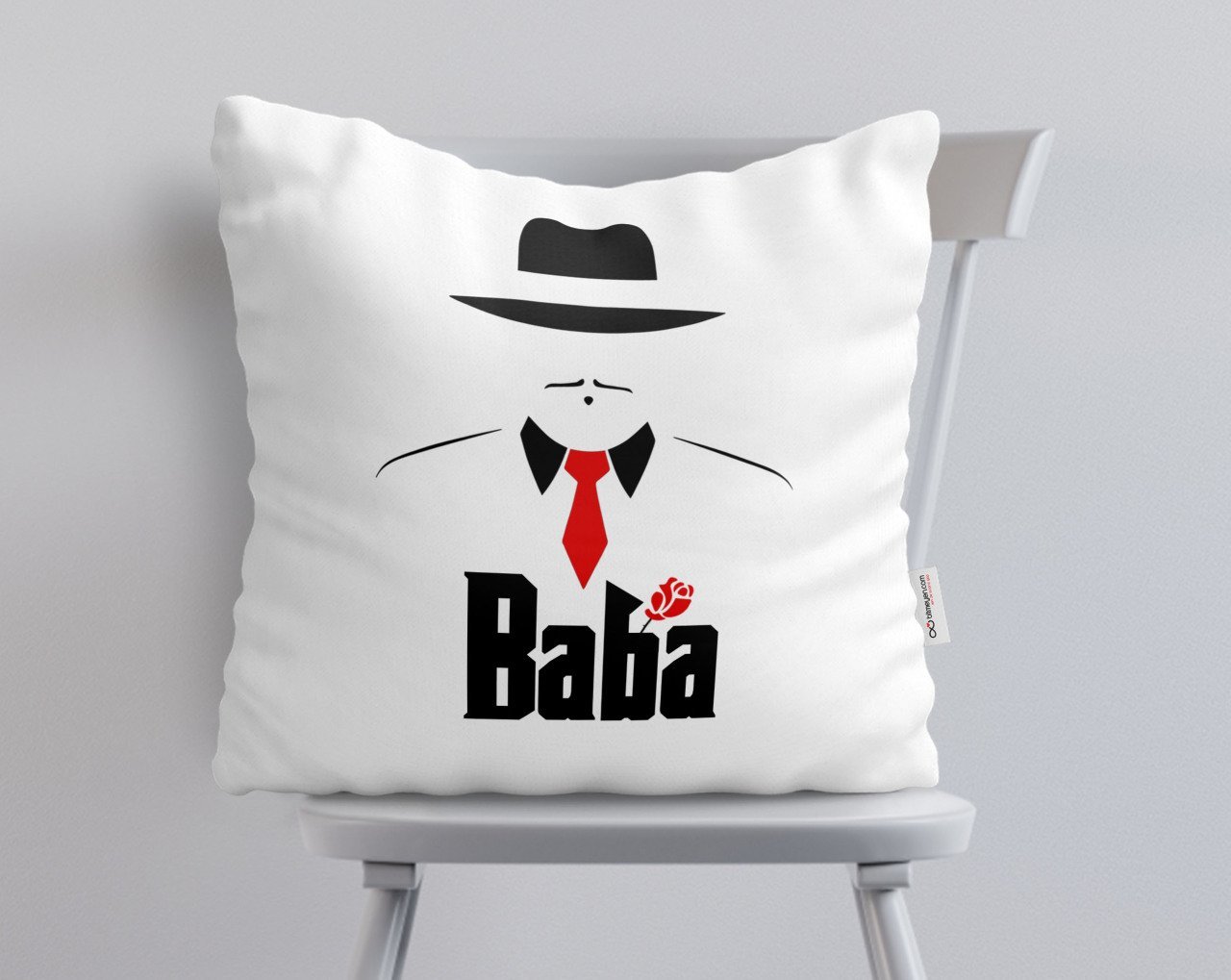 BK Home Godfather Baba Tasarımlı Beyaz Yastık-17