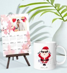 BK Gift Kişiye Özel Yılbaşı Tasarımlı Kupa Bardak ve 13x18cm Fotoğraf Kartlı Şövaleli 2023 Takvim Hediye Seti-31