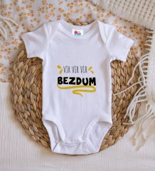 BK Kids Bezdum Tasarımlı Beyaz Bebek Body Zıbın-5