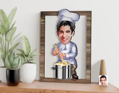 BK Gift Kişiye Özel Chef Karikatürlü 3D Ahşap Tablo, Sevgiliye Hediye, Arkadaşa Hediye, Yıl Dönümü Hediyesi, Doğum Günü Hediyesi-6