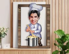 BK Gift Kişiye Özel Chef Karikatürlü 3D Ahşap Tablo, Sevgiliye Hediye, Arkadaşa Hediye, Yıl Dönümü Hediyesi, Doğum Günü Hediyesi-6