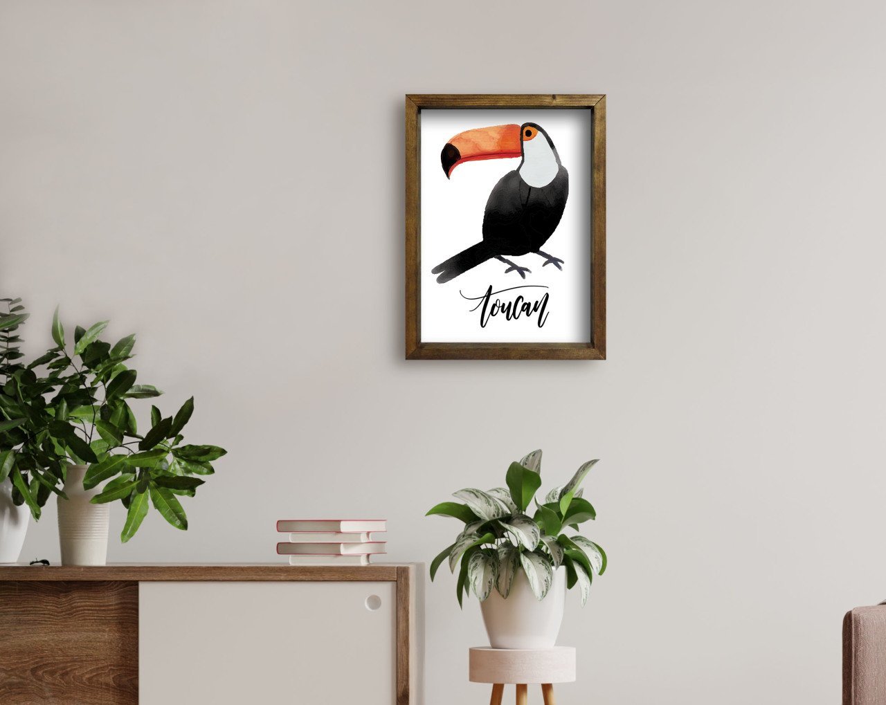 BK Home Doğal Masif Ahşap Çerçeveli Tablo 45x65cm-53