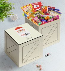 Kişiye Özel Noel Baba Ahşap Kutuda Nostaljik Lezzetler Hediye Seti-2