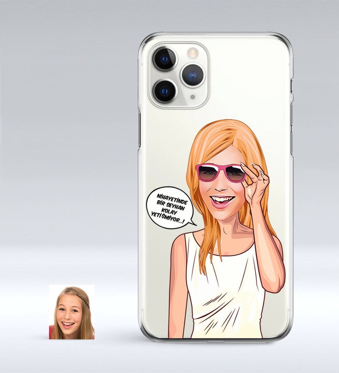 Kişiye Özel Bayan Kolay Yetişmiyor Karikatürlü iPhone 11 Pro İnce Şeffaf Silikon Telefon Kapağı-4