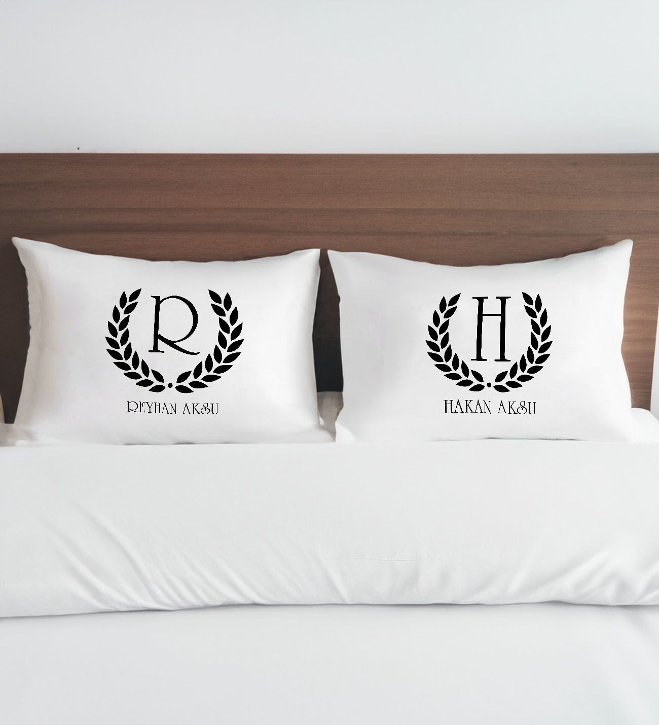 BK Gift Kişiye Özel İsimli Pamuklu 2’li Yastık Kılıfı Seti-2 50x70cm , Sevgiliye Hediye, Ev Hediyesi, Tasarım Ev Tekstili