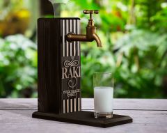 BK Gift Kişiye Özel Kabartma İsimli Musluklu Siyah(Ebony) Ahşap Rakı Standı, Rakı Çeşmesi, Doğum Günü Hediyesi, Ev Hediyesi, İçecek Dispenseri-2