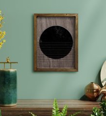 BK Home Modern Art Tasarımlı Doğal Masif Ahşap Çerçeveli Tablo 45x65cm-2