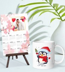 BK Gift Kişiye Özel Yılbaşı Tasarımlı Kupa Bardak ve 13x18cm Fotoğraf Kartlı Şövaleli 2023 Takvim Hediye Seti-30