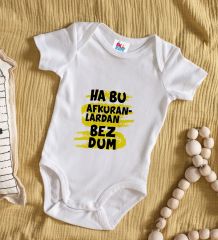 BK Kids Bezdum Tasarımlı Beyaz Bebek Body Zıbın-4