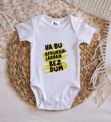 BK Kids Bezdum Tasarımlı Beyaz Bebek Body Zıbın-4