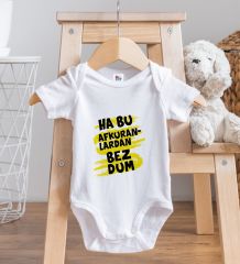 BK Kids Bezdum Tasarımlı Beyaz Bebek Body Zıbın-4