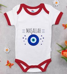 BK Kids Maşallah Tasarımlı Kırmızı Bebek Body Zıbın-1