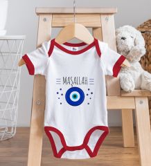 BK Kids Maşallah Tasarımlı Kırmızı Bebek Body Zıbın-1