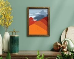 BK Home Doğal Masif Ahşap Çerçeveli Tablo 45x65cm-52
