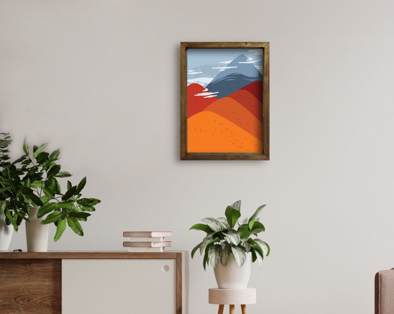 BK Home Doğal Masif Ahşap Çerçeveli Tablo 45x65cm-52