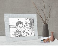 Kişiye Özel Tam Boy Karakalem Anne ve Oğul Karikatürlü Dekoratif Çerçeve-1