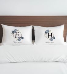 BK Gift Kişiye Özel İsimli Pamuklu 2’li Yastık Kılıfı Seti-1 50x70cm , Sevgiliye Hediye, Ev Hediyesi, Tasarım Ev Tekstili