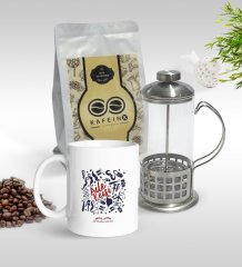 Kişiye Özel Aile Reisi Tasarımlı Kupa & French Press & 250gr Filtre Kahve Hediye Seti-1