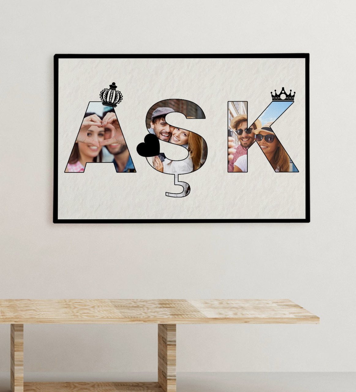 Kişiye Özel Fotoğraflı Aşk Tasarımlı Kanvas Tablo 70x100cm-1
