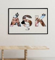 Kişiye Özel Fotoğraflı Aşk Tasarımlı Kanvas Tablo 70x100cm-1