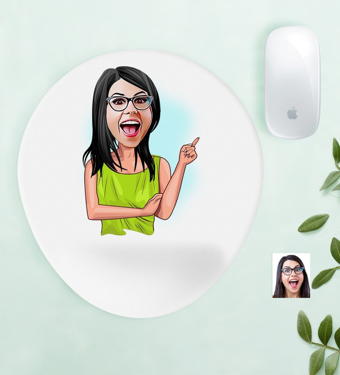 Kişiye Özel Bayan Karikatürlü Bilek Destekli Mouse Pad-19