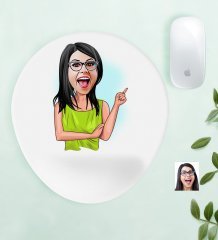 Kişiye Özel Bayan Karikatürlü Bilek Destekli Mouse Pad-19