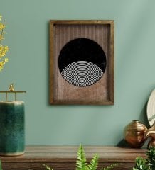 BK Home Modern Art Tasarımlı Doğal Masif Ahşap Çerçeveli Tablo 45x65cm-1
